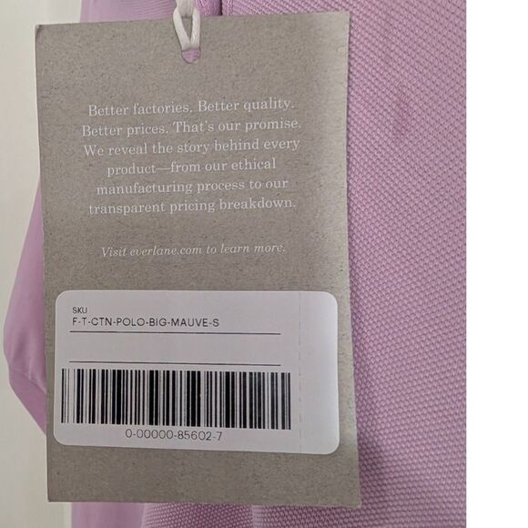 Everlane NWT Organic Cotton Polo Big Mauve Minimalist Preppy Small Quiet Luxury - Picture 4 of 7
